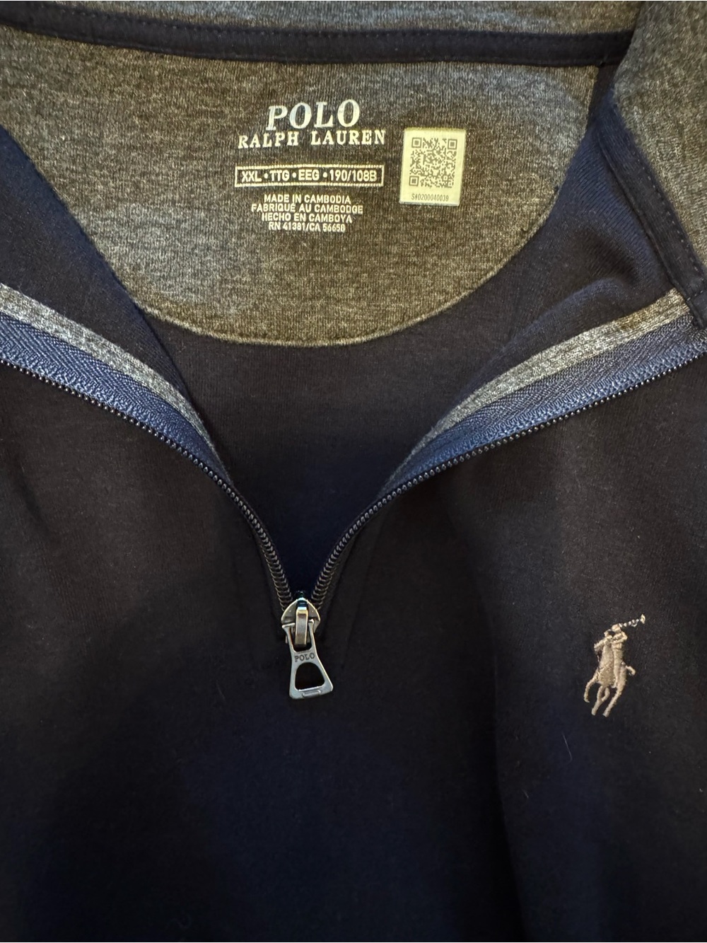 Polo by Ralph Lauren Navy Half-Zip Pullover - Picture 2 of 5